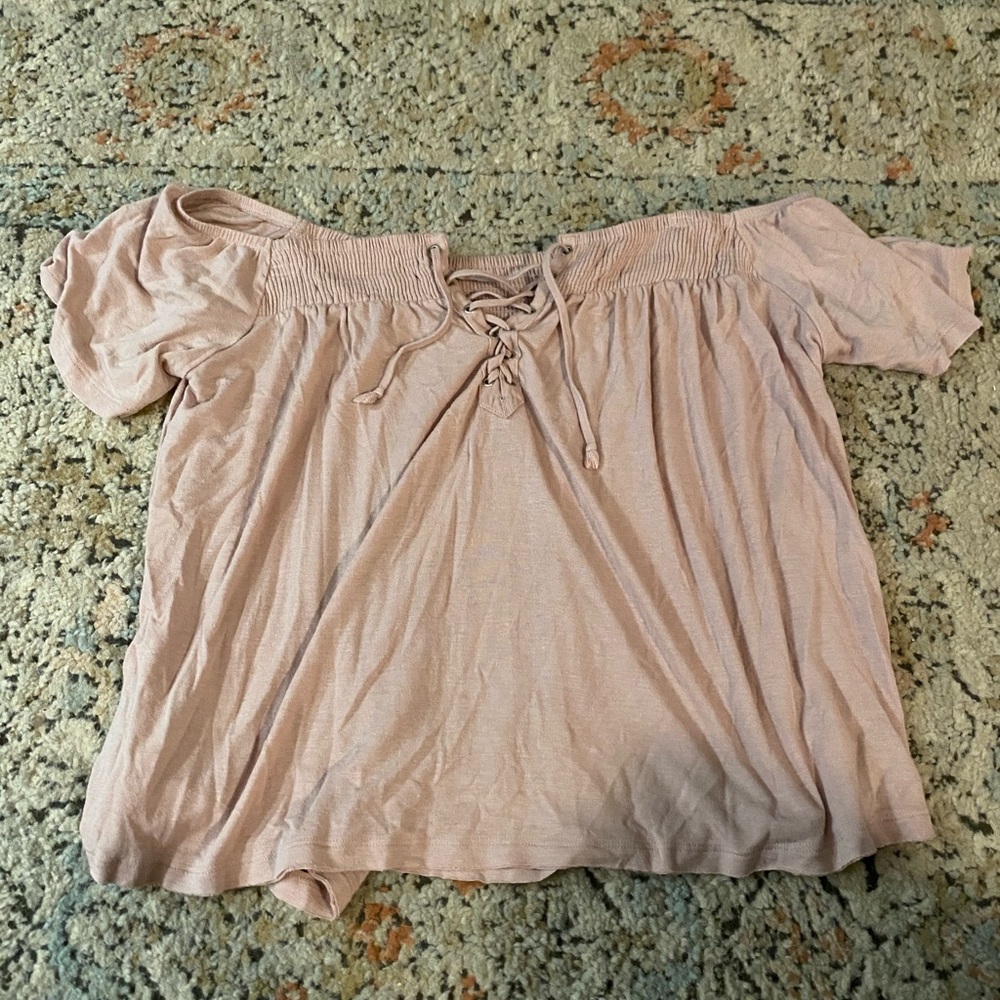 american eagle cross off the shoulder top